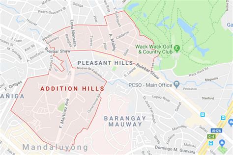Detailed Satellite Map of Addition Hills Barangay Hall (Mandaluyong City).